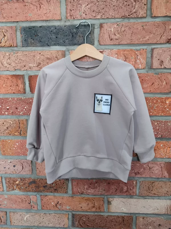 Bluza raglan asymetryczny kolor ALPACA *No problLAMA* - obrazek 4