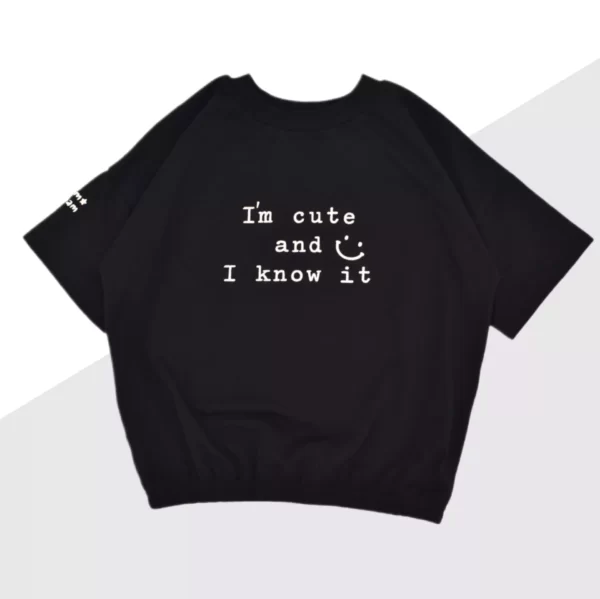 T-shirt  BIAŁY lub CZARNY  *I'm cute and I know it* - obrazek 2