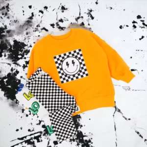 Bluza z kapturem lub bez / SMILE-BŁYSKAWICE SZACHOWNICA >kolory<