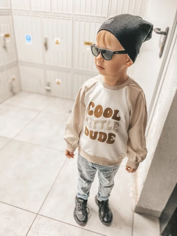 Bluza raglan asymetryczny kolor ECRU+ JASNY BEŻ *Cool little dude*