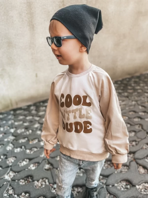 Bluza raglan asymetryczny kolor ECRU+ JASNY BEŻ *Cool little dude* - obrazek 2