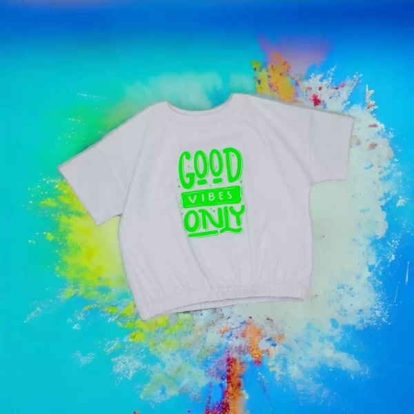 T-shirt big oversize BIAŁY *Good vibes only* >od ręki 92<