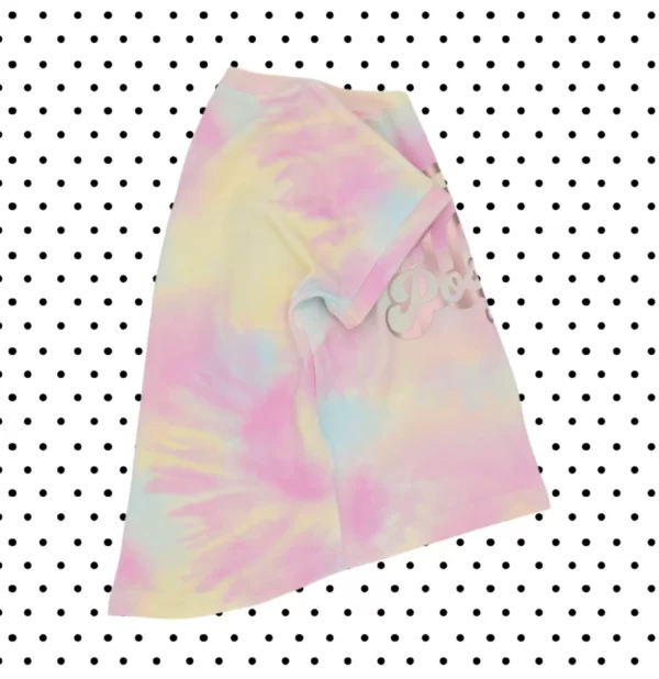 T-shirt boxy tee PASTELOWY TIE DYE *Positive vibes* >od ręki 98< - obrazek 2