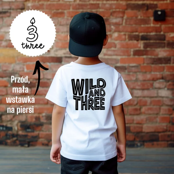 T-shirt BIAŁY lub CZARNY  *Wild and THREE* Przód i tył