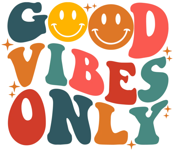 T-shirt BIAŁY *109.Good vibes only colorful smile - przód i tył* >wybierz fason<