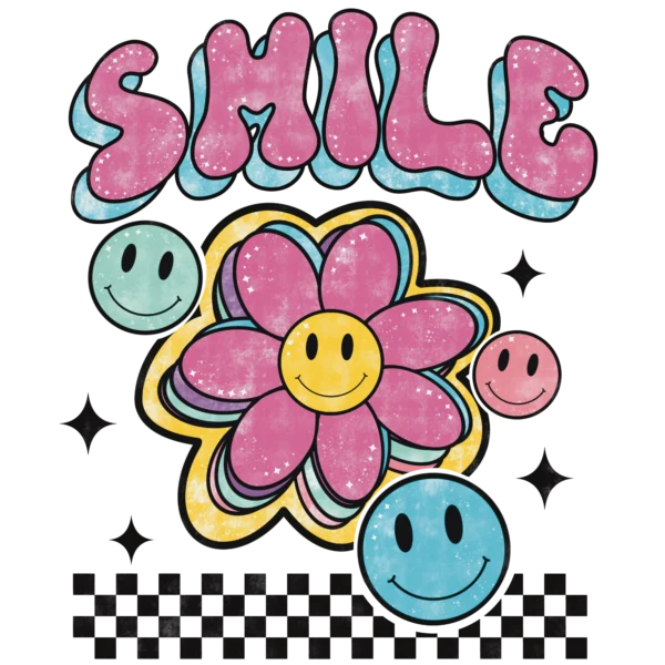 T-shirt BIAŁY *118.Smile flowers - przód i tył* >wybierz fason<