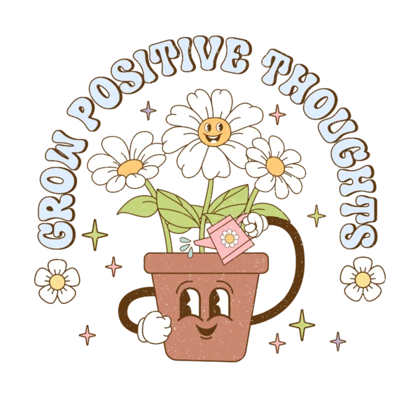 T-shirt BIAŁY *121.Grow positive thoughts* >wybierz fason<