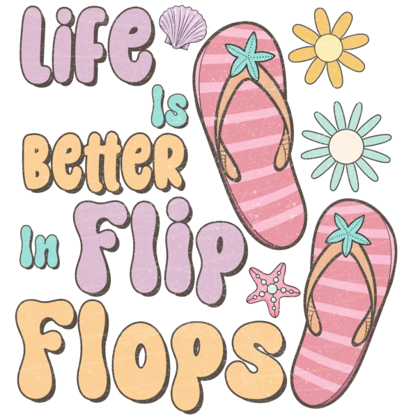 T-shirt BIAŁY *67.Life is better in flip flops* >wybierz fason<