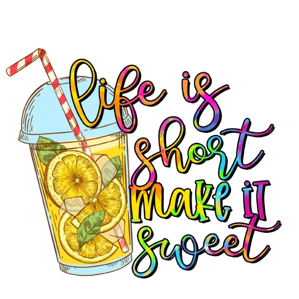 T-shirt BIAŁY *92.Life is short make it sweet / lemoniada* >wybierz fason<