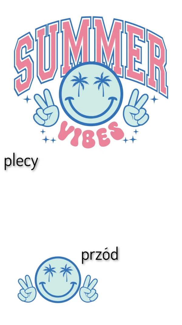 T-shirt BIAŁY *38.Summer vibes / peace- przód i tył* >wybierz fason< - obrazek 2