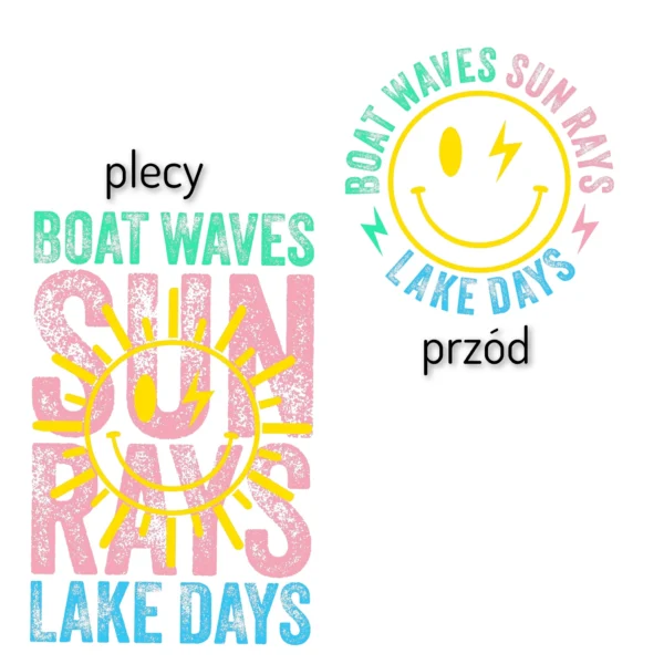 T-shirt BIAŁY *34.Sun rays, lake days- przód i tył* >wybierz fason< - obrazek 2