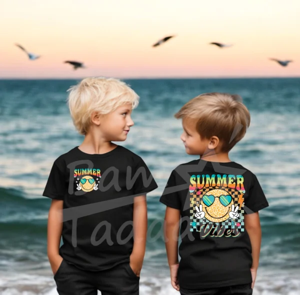 T-shirt *24.Summer vibes/ smile panterka- przód i tył* >wybierz fason i kolor<