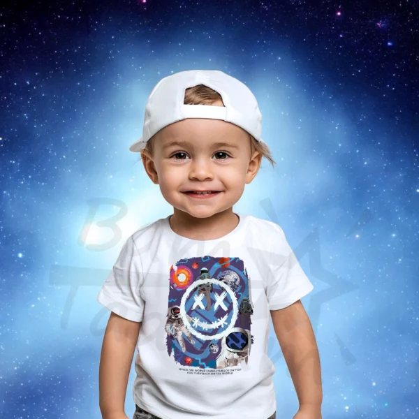 T-shirt BIAŁY *381. Space smile* >wybierz fason<