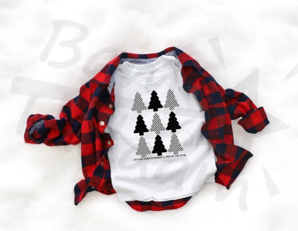 T-shirt BIAŁY *388.Christmas tree B&W* >wybierz fason<