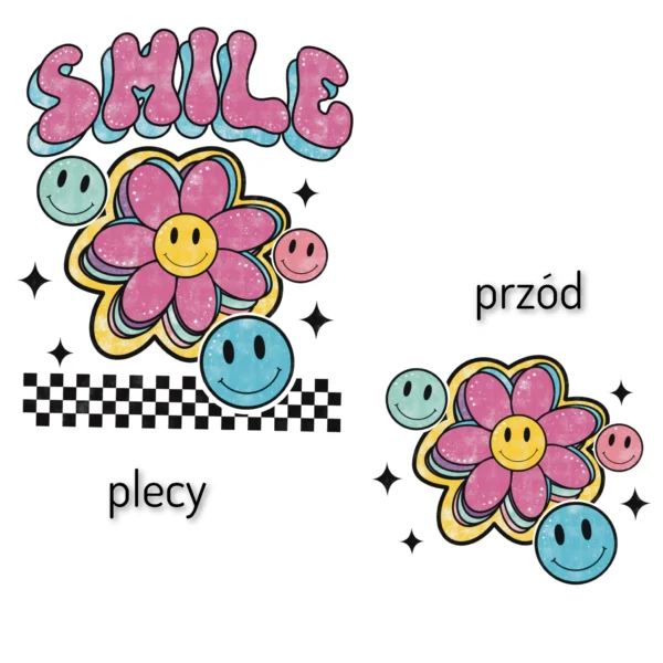 T-shirt BIAŁY *118.Smile flowers - przód i tył* >wybierz fason< - obrazek 2