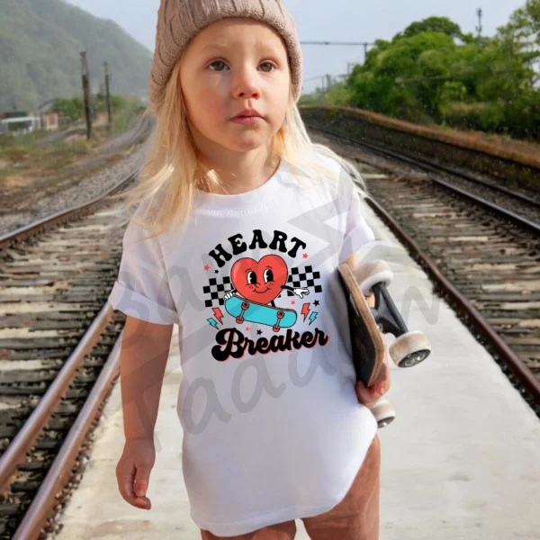 T-shirt BIAŁY *604.Heart breaker- skater* >wybierz fason<