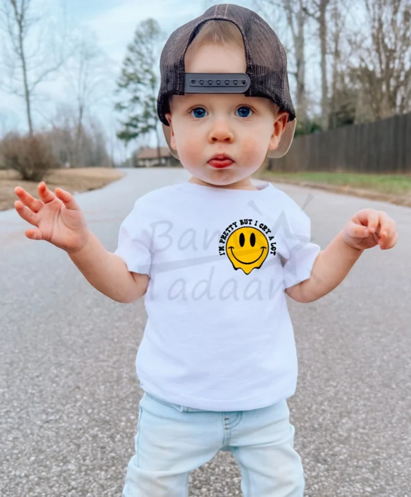 T-shirt BIAŁY *234.I'm pretty cool but I cry a lot- przód i tył* >wybierz fason< - obrazek 2
