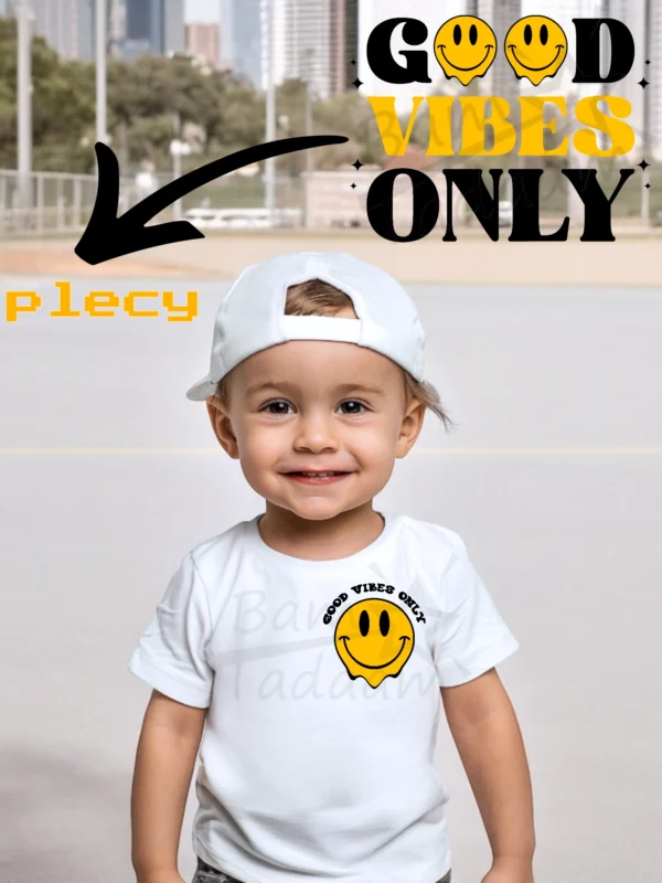 T-shirt BIAŁY *235.Good vibes only smile - przód i tył* >wybierz fason<