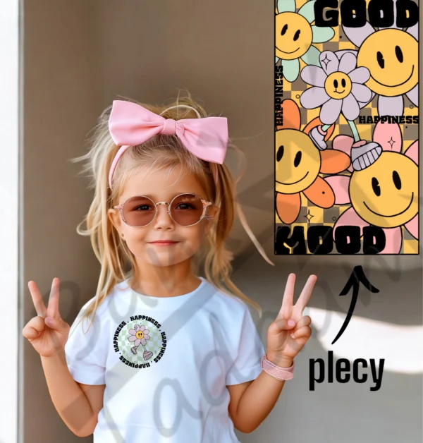 T-shirt BIAŁY *201.Good mood flowers - przód i tył* >wybierz fason<