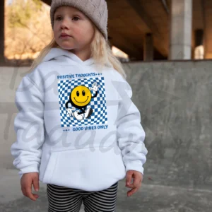 Bluza *437.Positive thoughts -good vibes only /szachownica niebieska*  >wybierz fason i kolor<