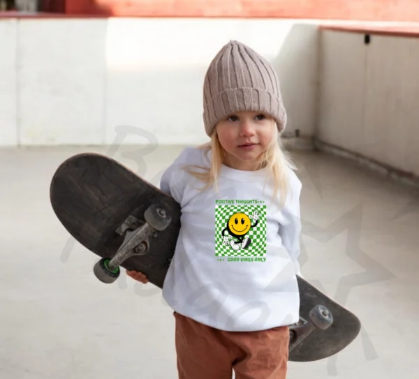 Bluza *438.Positive thoughts -good vibes only /szachownica zielona*  >wybierz fason i kolor<