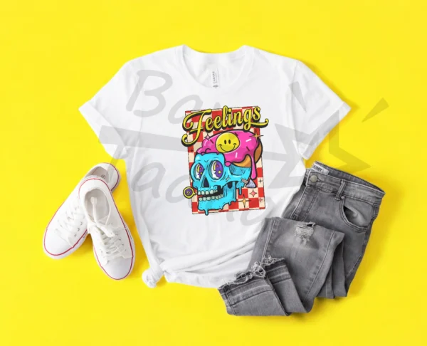 T-shirt BIAŁY *111.Feelings - donut skull* >wybierz fason<