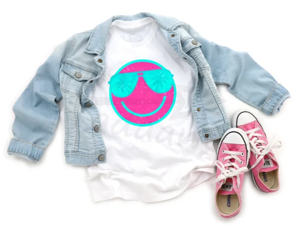 T-shirt *411.Smile-okulary neonowy róż* >wybierz fason i kolor<