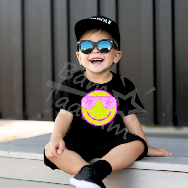 T-shirt *412.Smile-okulary neonowy żółty* >wybierz fason i kolor<