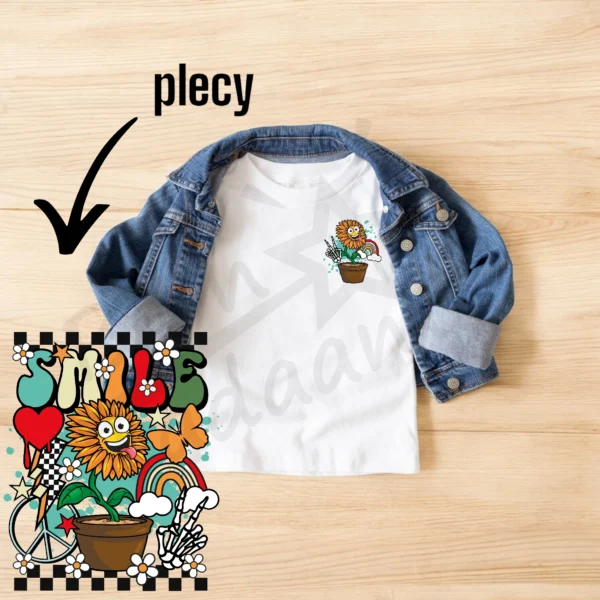 T-shirt BIAŁY *485.Crazy flower-smile* >wybierz fason<