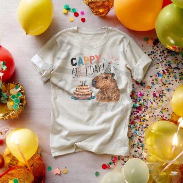 T-shirt BIAŁY lub OWSIANKA *572.Cappy birthday*