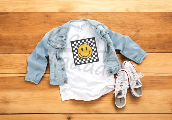 T-shirt *581. Yellow smile -checker* >wybierz fason<