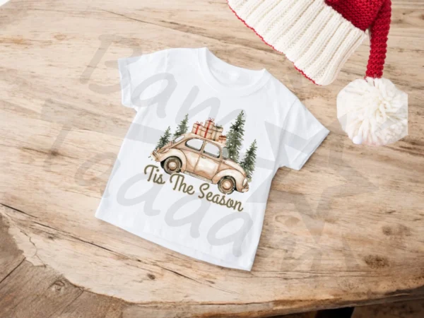 T-shirt *651.Tis the season-beige car with presents* >wybierz fason i kolor<