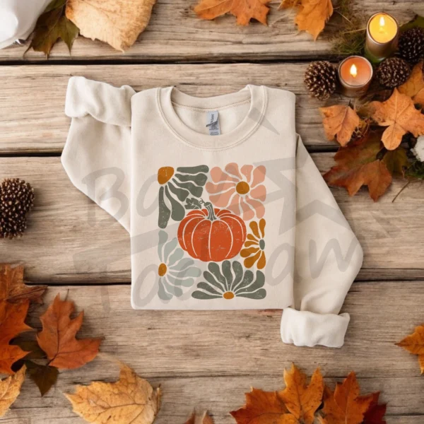 Bluza *673.Pumpkin with flowers* >wybierz fason i kolor<