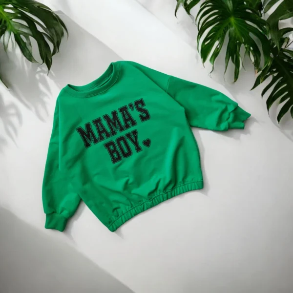 Bluza oversize ZIELONA *Mama's boy* >od ręki 98<