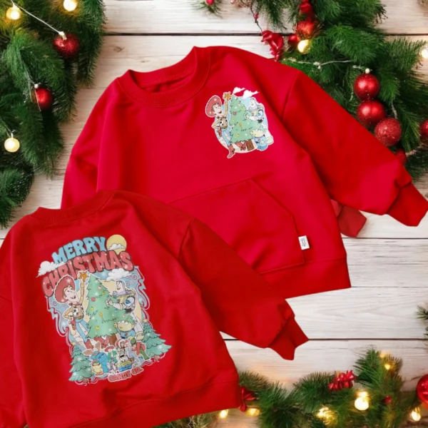 Bluza CZERWONA *Toy Story/Christmas time* >od ręki 92/98<