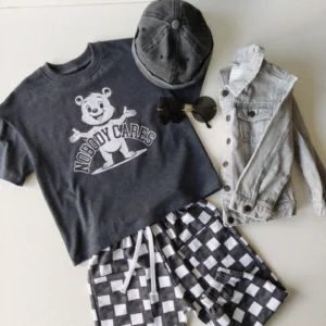 T-shirt GRAFITOWY MELANŻ "Nobody cares/misiek"