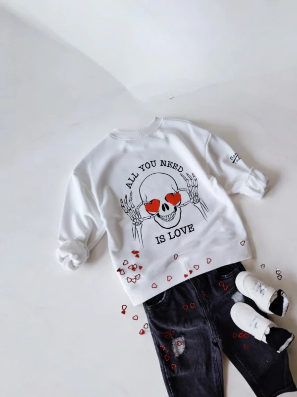 Bluza OFF WHITE z kangurką "ALL YOU NEED IS LOVE"