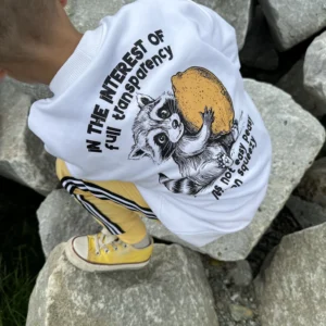 Bluza OFF WHITE z kangurką "It was not easy peasy.../szop"