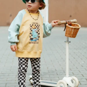 Bluza SŁONECZNY ŻÓŁTY+TEAL JASNY "Stay cool/dino"