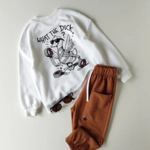 Bluza OFF WHITE z kangurką "What the duck ?! /kaczka"