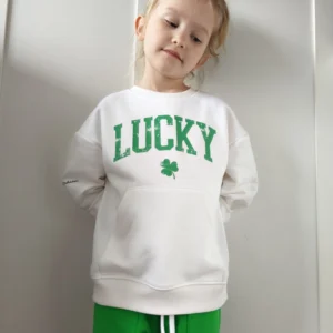Bluza OFF WHITE z kangurką "LUCKY" >od ręki 104/110<