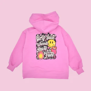Bluza PINK "Girls just wanna have fun" >od ręki 104/110<