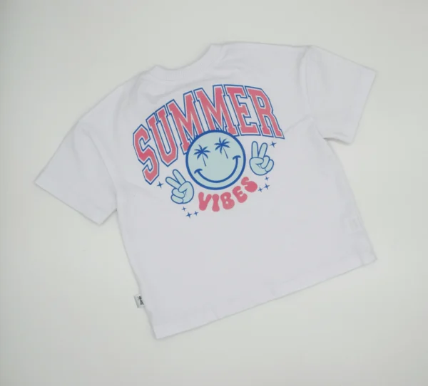 T-shirt BIAŁY *Summer vibes/palmy* >od ręki 92/98<