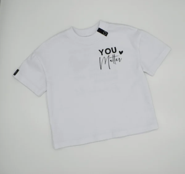 T-shirt BIAŁY *To the person behind me/you matter* >od ręki 92/98< - obrazek 2