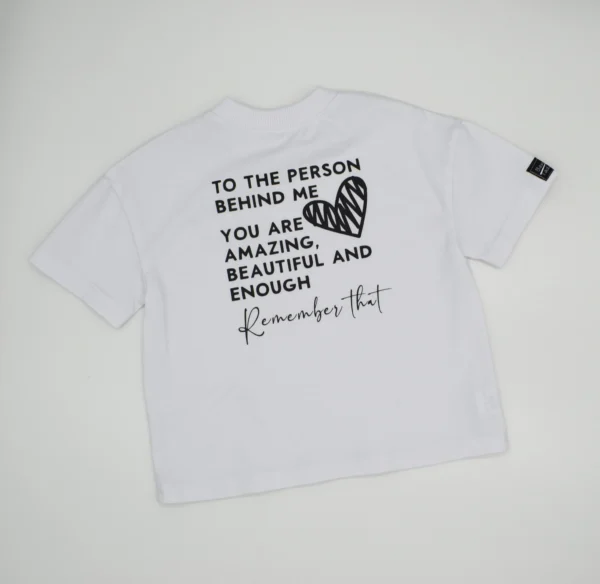 T-shirt BIAŁY *To the person behind me/you matter* >od ręki 92/98< - obrazek 3