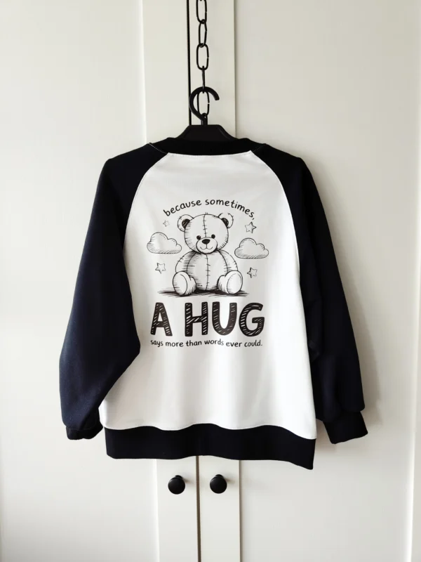 Bluza CZARNY+OFF WHITE "More hugs" >od ręki 98< - obrazek 2