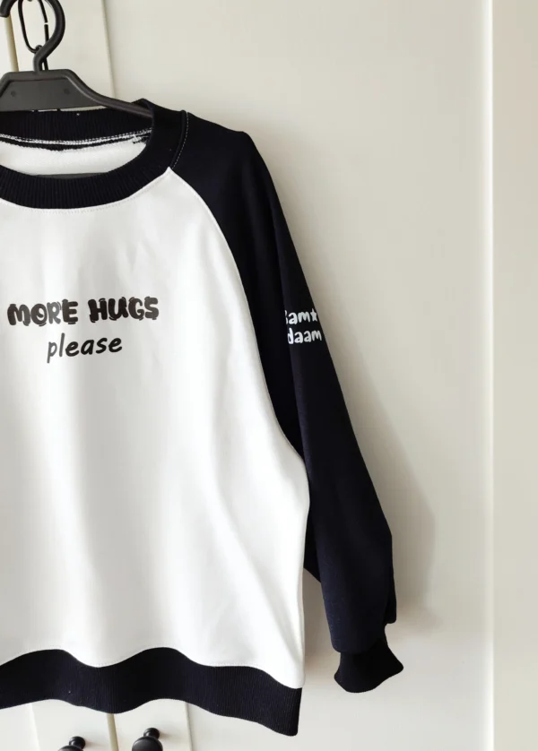 Bluza CZARNY+OFF WHITE "More hugs" >od ręki 98<
