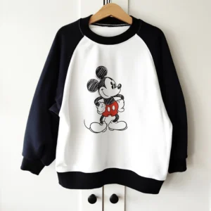 Bluza CZARNY+OFF WHITE "Mickey Mouse" >od ręki 110<