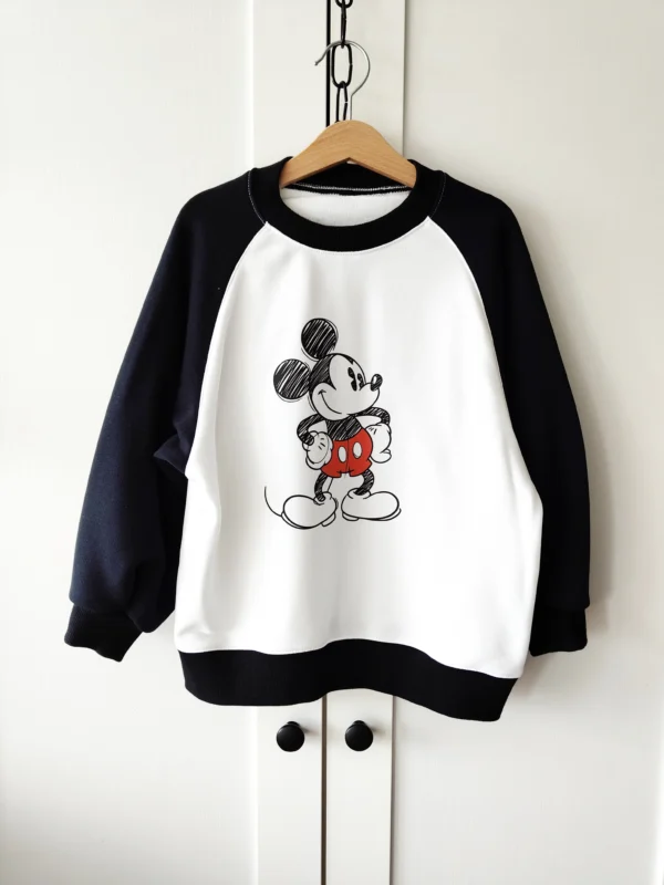 Bluza CZARNY+OFF WHITE "Mickey Mouse" >od ręki 110<