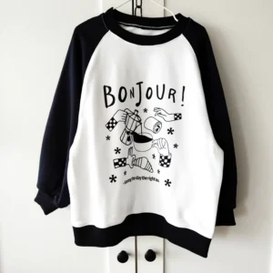 Bluza CZARNY+OFF WHITE "Bonjour" >od ręki 116<